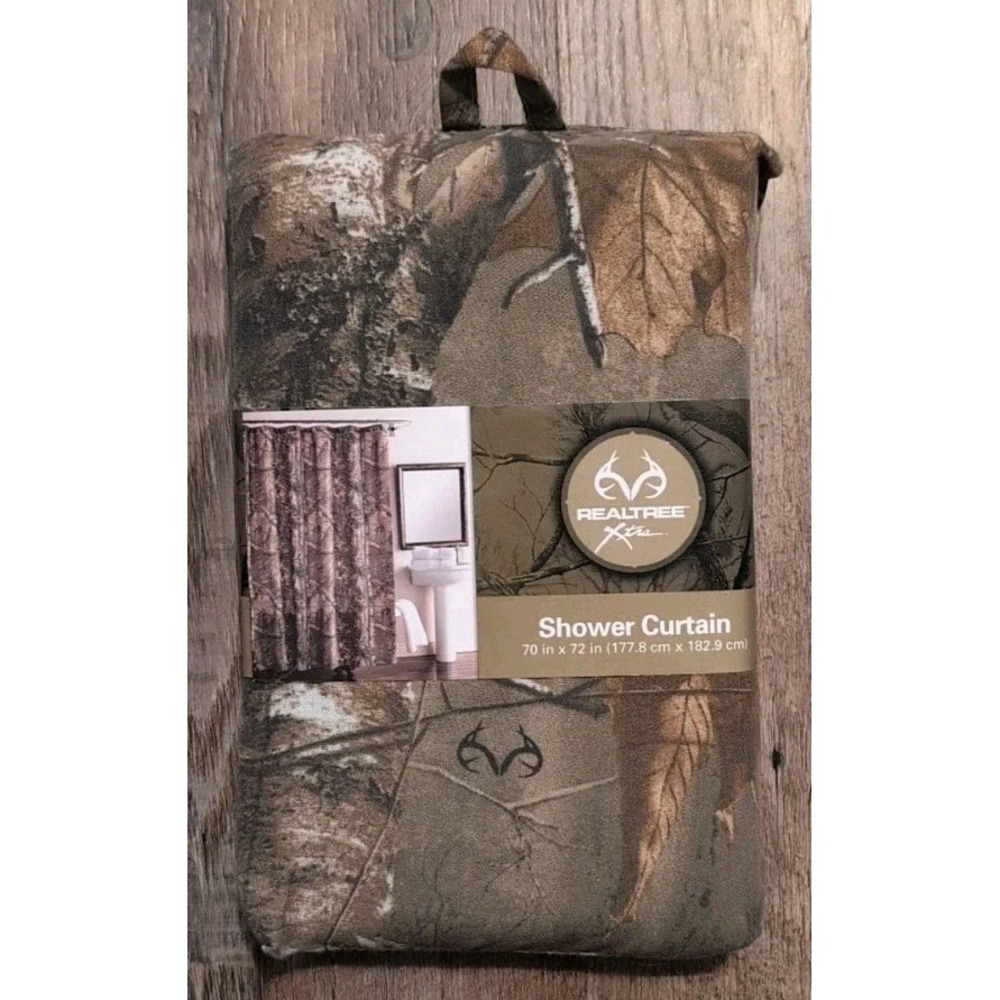 Realtree Xtra Camouflage Camo Fabric Shower Curtain 70" X 72" Hunting Cabin